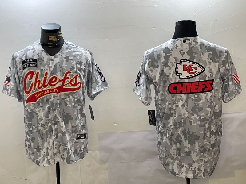 Men Kansas City Chiefs Blank Nike Arctic Camo 2024 Salute to Service Limited NFL Jersey style 3